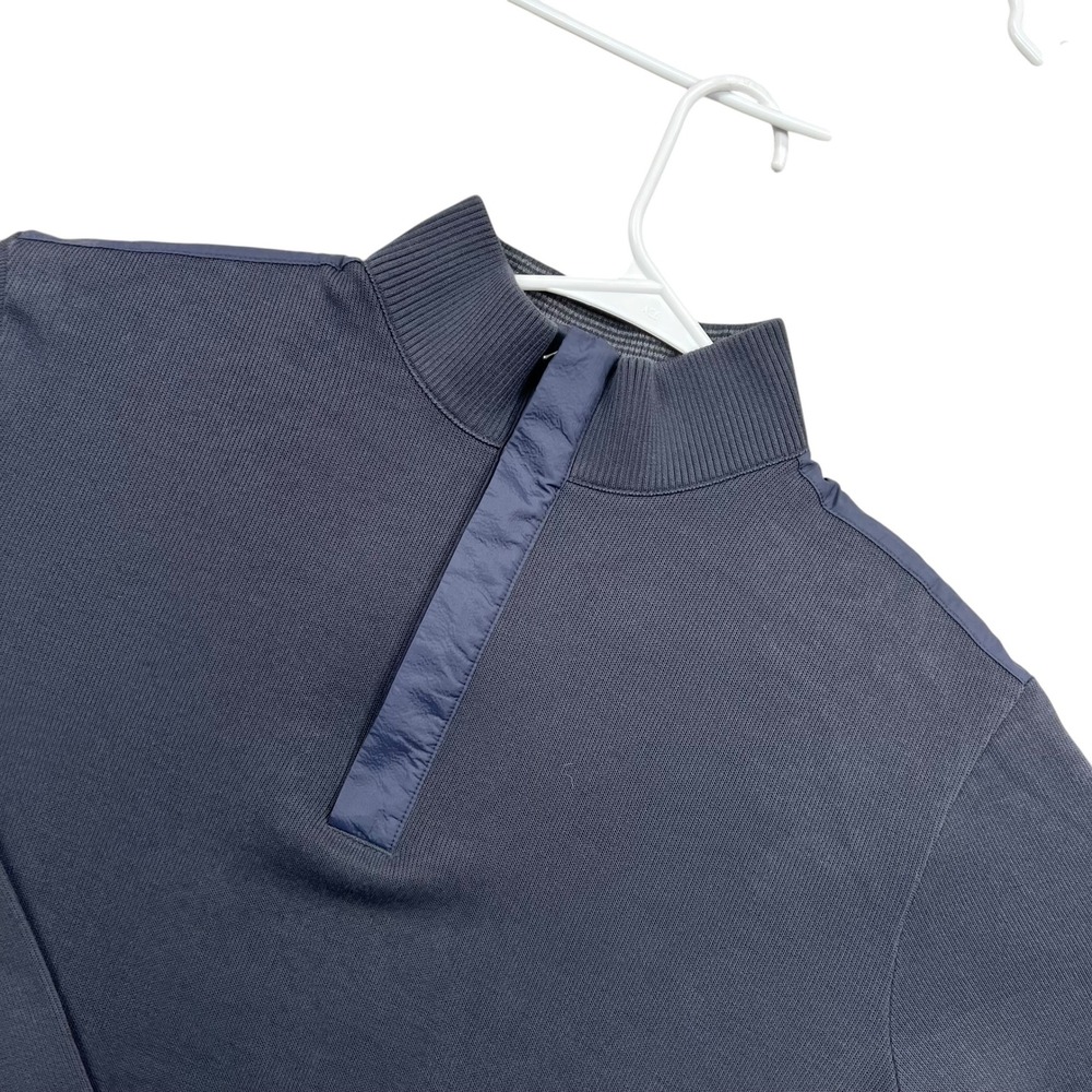 BOSS Hugo Boss Quarter Zip Pullover Mens L Navy Blue Regular Fit Neck Sweater